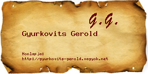 Gyurkovits Gerold névjegykártya